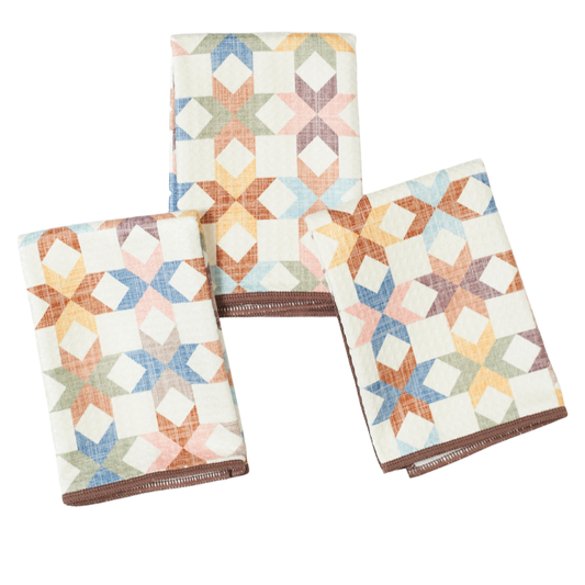 Mighty Mini Towel (Set of 3) - Star Quilt: Multicolor