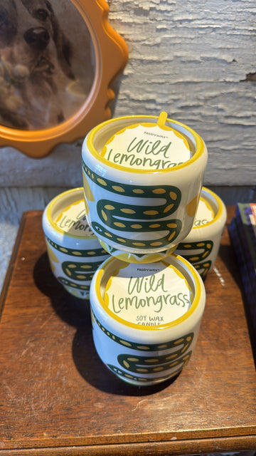 Wild Lemongrass Snake Ceramic Candle