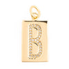 Rectangle Sparkle Letter Charm
