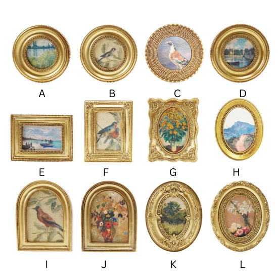 Gold mini framed art magnet by Pavilion Gift featuring various art styles and gold frames.