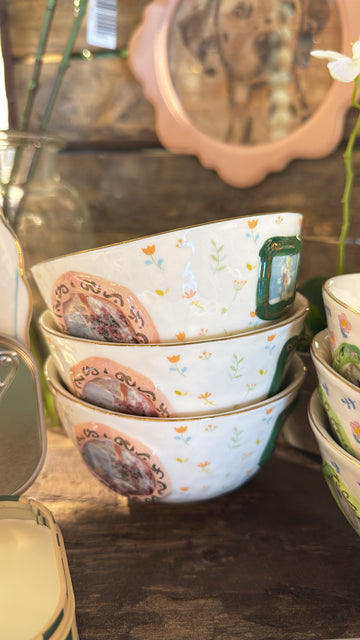 Embossed Hand-Painted Bowl