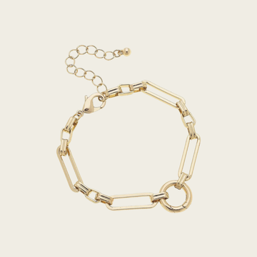 Bella Linked Charm Bracelet Base in Shiny Gold
