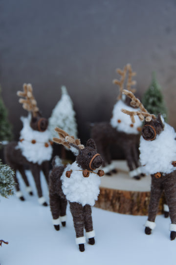 Wool Reindeer with Bells