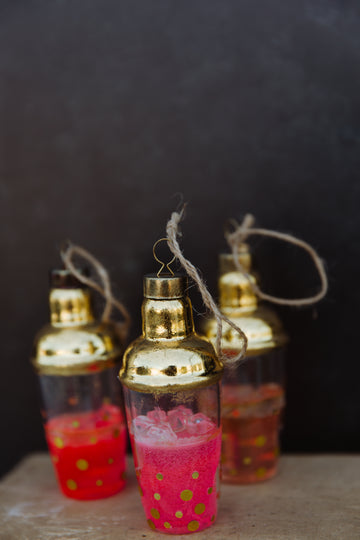 Glass Cocktail Shaker Ornament