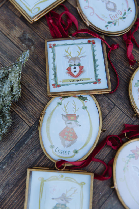 Framed Reindeer Ornament