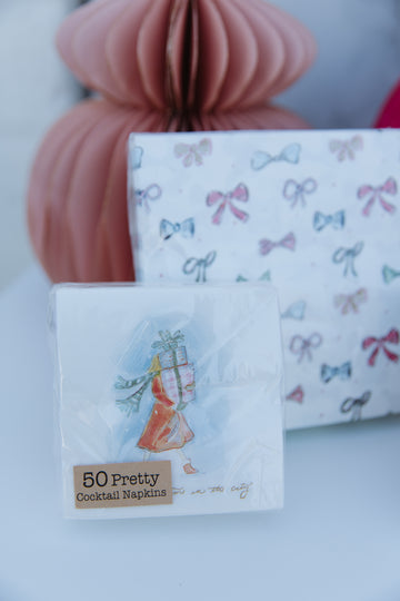 Holiday Girl Paper Cocktail Napkins