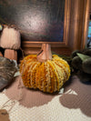 Bouclé/Velvet Pumpkin w/ Wood Stem (Small)