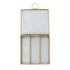 5" Square Metal & Glass Box, Brass Finish