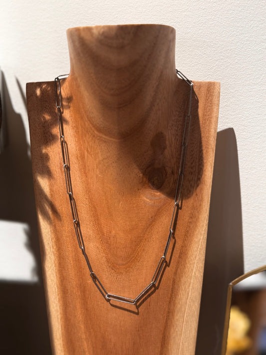 Camera Shy Silver Paperclip Necklace