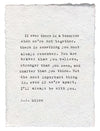 Handmade paper print with a quote by A.A. Milne, showing a rough, textured surface and torn edges.
