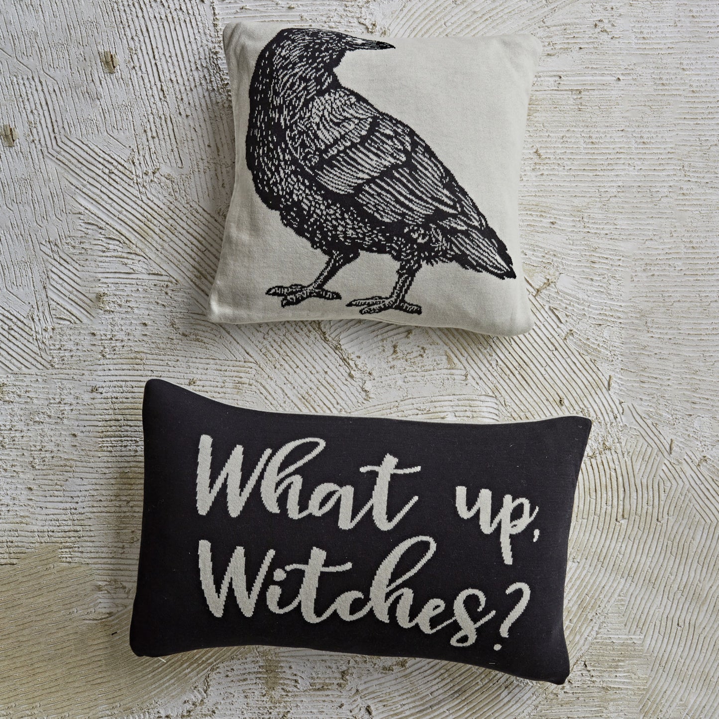 "What up, Witches?" 24" x 16" Two-Sided Cotton Knit Pillow