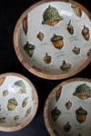 Acorn Enameled Mango Wood Bowl