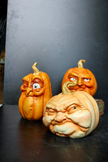 Resin Pumpkin with Spooky Face