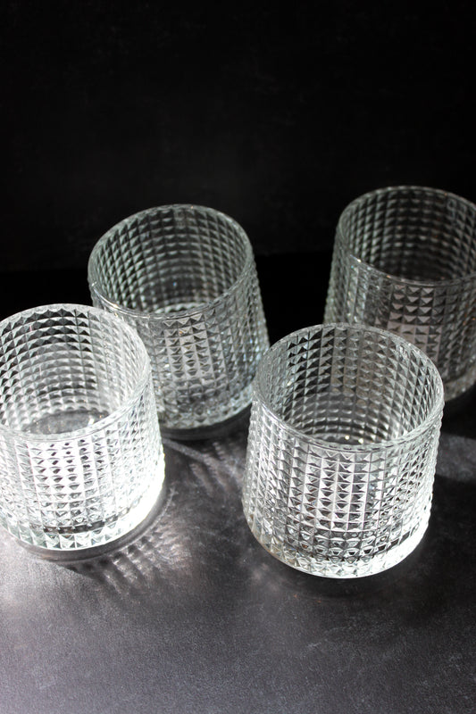 4oz. Embossed Spinning Whiskey Drinking Glass