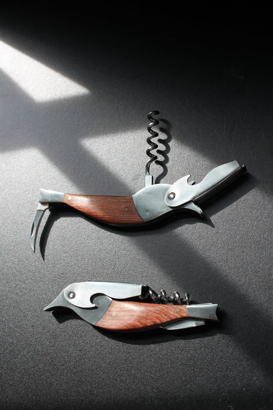 Merbau Wood & Stainless Steel Bottle Opener/Corkscrew