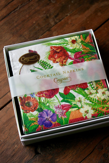 Floral Boxed Cocktail Napkins