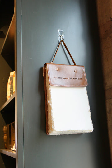 Hanging Leather Journal - What Good Shall I Do This Day