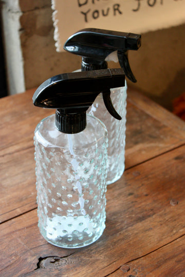 Embossed Glass Spray Bottle