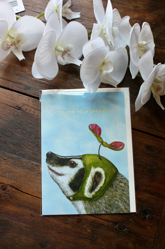 Follow Your Dreams Badger Card