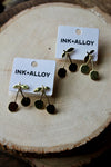 Cheri Cherry Dangle Post Earrings Brass