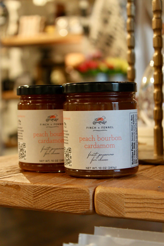 10 oz. Peach Bourbon Cardamom Fruit Preserves for Cheese