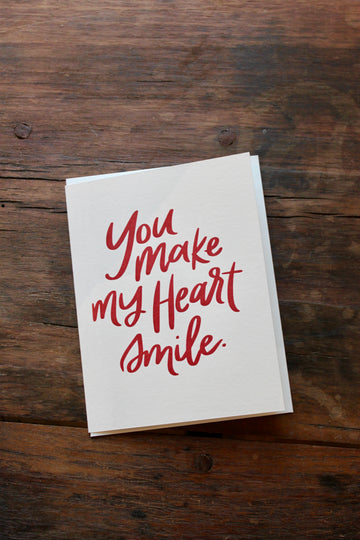 Heart Smile - Letterpress Love Greeting Card