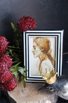 Striped Photo Frame, Black & White (Holds 4" x 6" Photo)