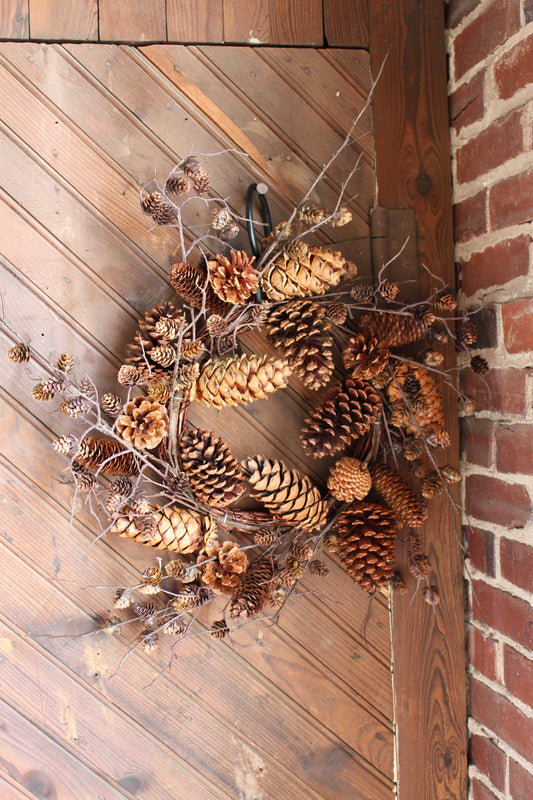 24" Multi Size Pinecone & Twig Wreath