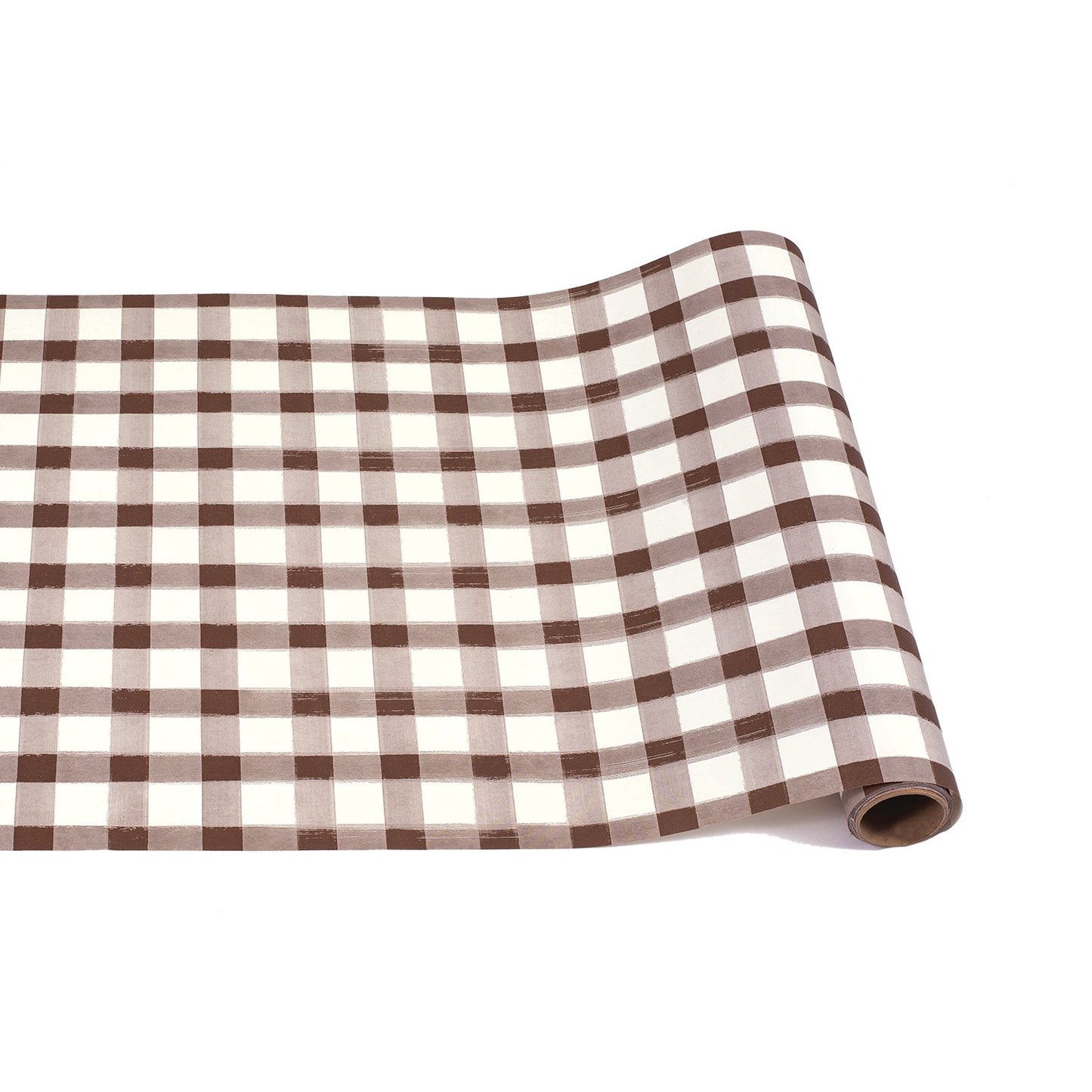 Brown Painted Check Paper Runner