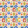 Gift wrap with colorful cowboy themed pattern.
