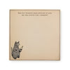 Square notepad with a beige background featuring a vintage-style cat illustration.