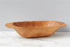 Food safe, light-brown dough bowl by HomArt, sitting on a marble countertop against a light gray background.
