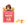 Fruit sherbet candies by Miss Dotty's, alongside the candy box with Union Jack inspired packaging.
