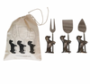 Cheese Knives with Dog Stands