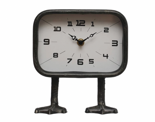Metal Clock with Duck Feet