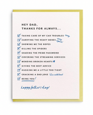 Dad List - Father's Day Card