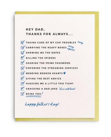 Dad List - Father's Day Card