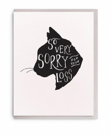 Sorry Cat - Condolences Card