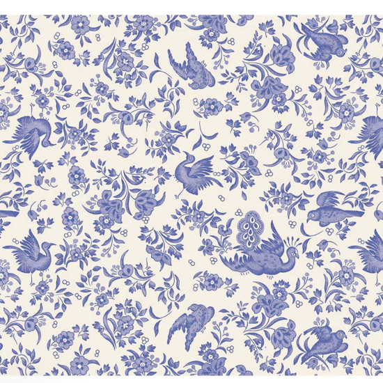 Blue Regal Peacock placemat by Burleigh with bird and floral motifs.