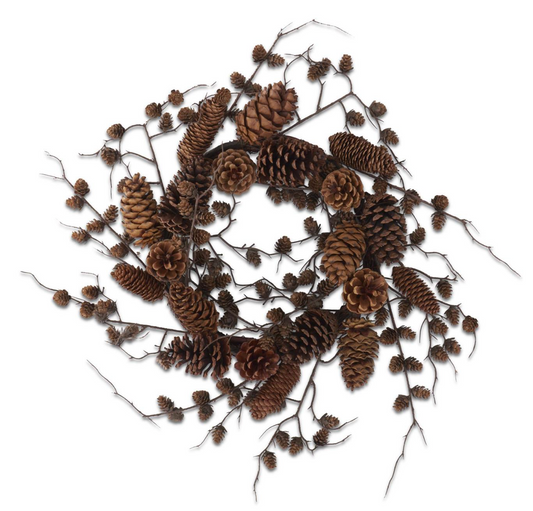 24" Multi Size Pinecone & Twig Wreath