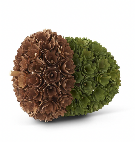 8.75" Green & Brown Shaved Wood Acorn