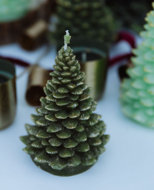 Unscented Tree Shaped Candles w/ Gold Tips Small