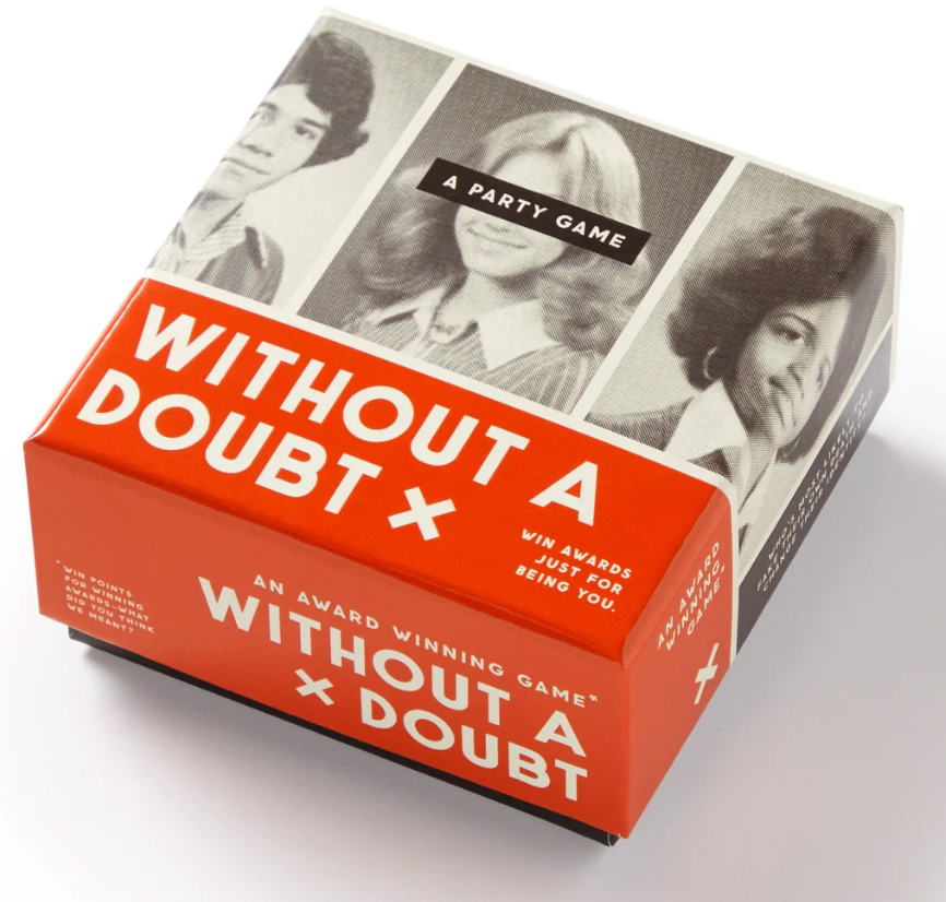 Social game set Without A Doubt, featuring vintage-style portraits and bold typography.
