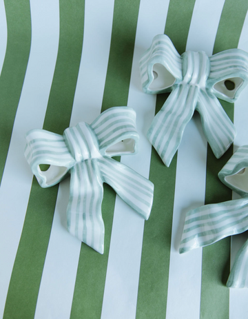 Stoneware Striped Bow Décor/Wall Hanging