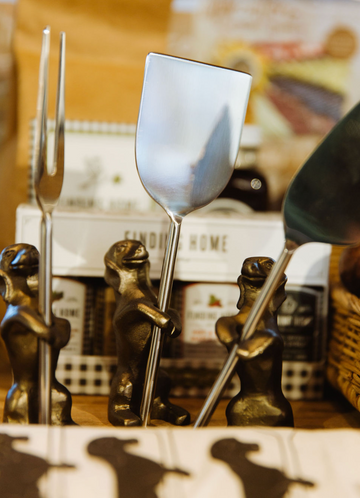 Cheese Knives with Dog Stands