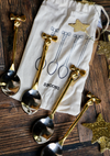Coffee Spoons with Gold Finish Bow Handles, Set of 4