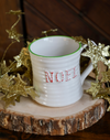 Holiday Word Embossed Stoneware Mug