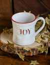 Holiday Word Embossed Stoneware Mug