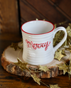 Holiday Word Embossed Stoneware Mug