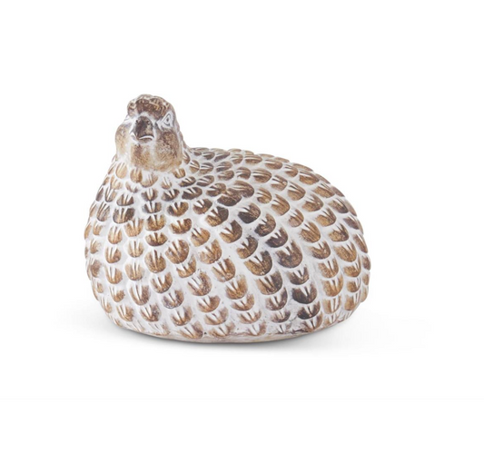 Whitewashed Resin Quail